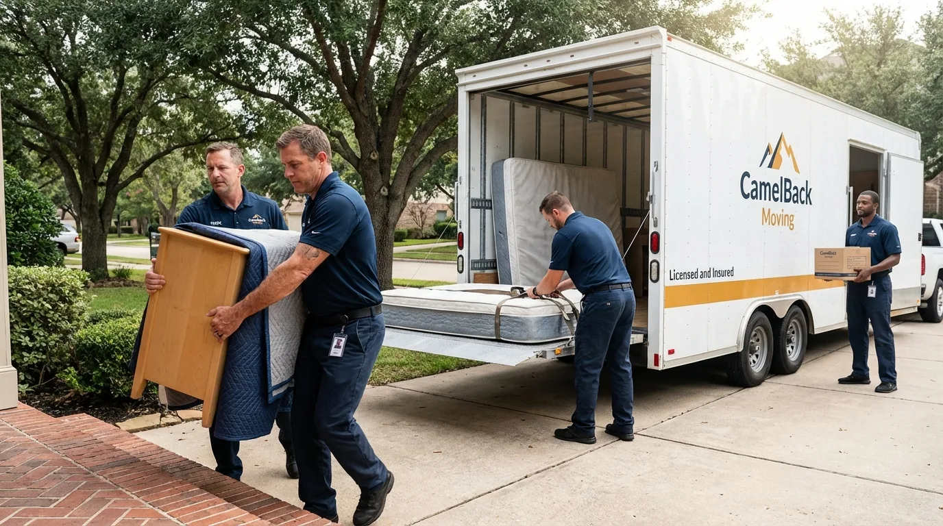 Crew loading residential truck for cross-state move from Schwenksville, PA