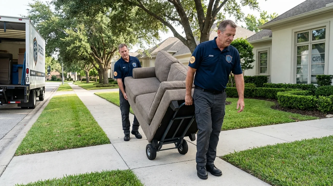 Local residential moving crew loading furniture in Schwenksville, PA